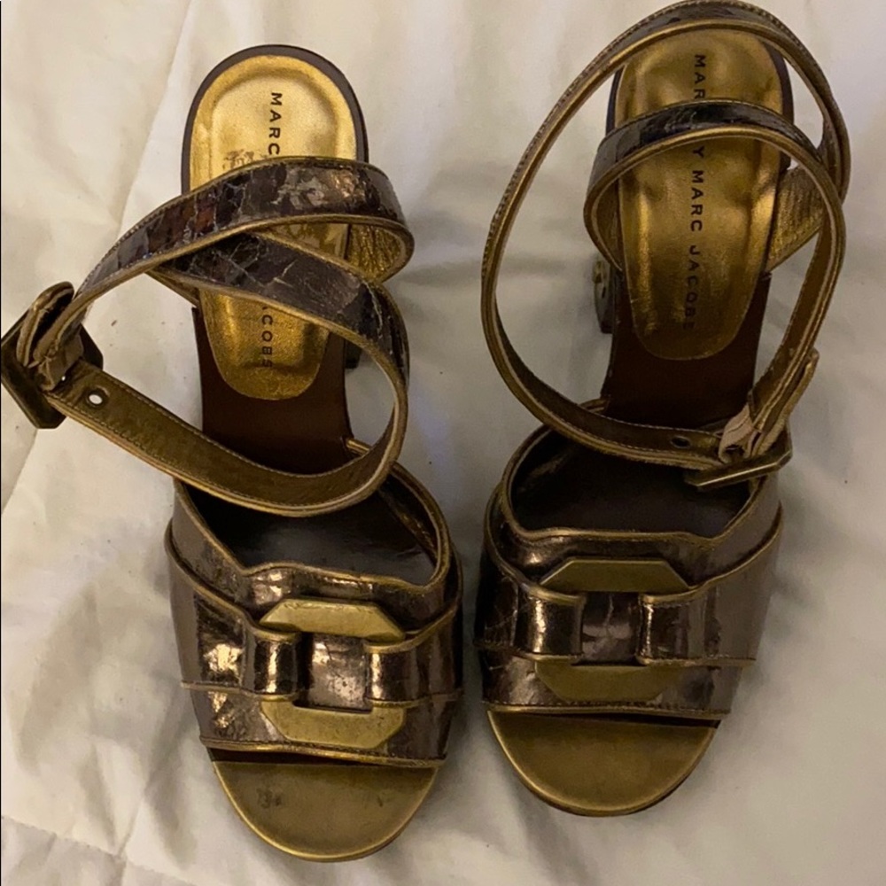 Marc by Marc Jacobs metallic sandals size 36